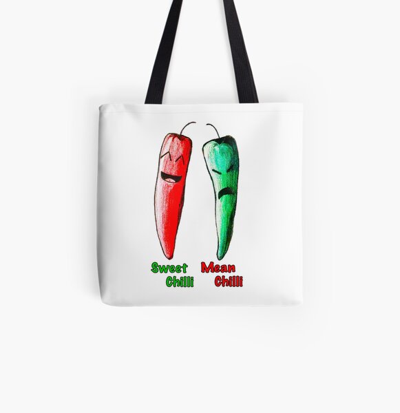 Sweet Chilli, Mean Chilli All Over Print Tote Bag