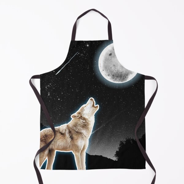 Item preview, Wolf howling in front of the moon at night designed and sold by deividasj.