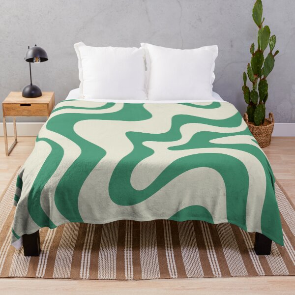 Item preview, Retro Liquid Swirl Abstract Pattern in Cream and Jade Green designed and sold by kierkegaard.