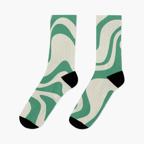 Item preview, Retro Liquid Swirl Abstract Pattern in Cream and Jade Green designed and sold by kierkegaard.