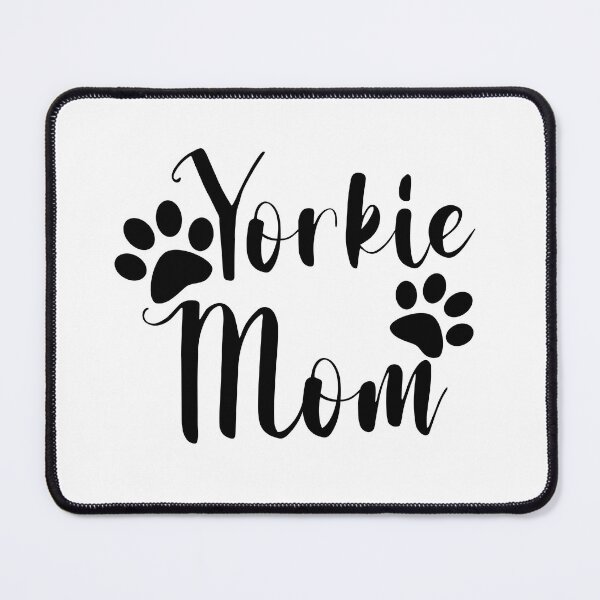 Item preview, Yorkie Mom Black and White Paw Prints Typography designed and sold by adriana-holmes.