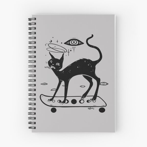 Item preview, Black Cat On A Skateboard Drawing designed and sold by cellsdividing.