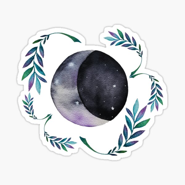 floral moon Sticker