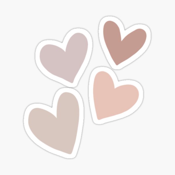 Neutral Hearts Sticker