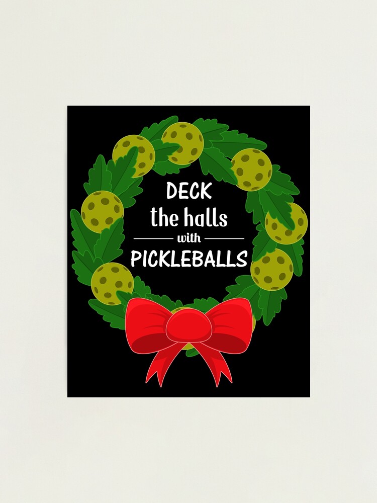 Deck the hall Pickleball Christmas Holiday Swedish Dishcloth