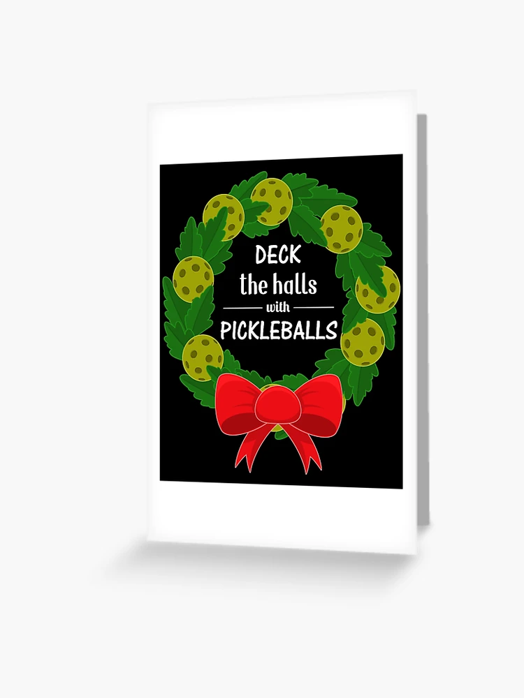 Deck the hall Pickleball Christmas Holiday Swedish Dishcloth