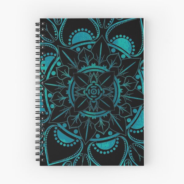Item preview, black and blue flower mandala circle designed and sold by Jkgaughan.