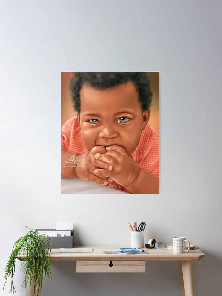 Thumbnail 1 of 3, Poster, Beautiful Black Baby #9 designed and sold by wayneflint.