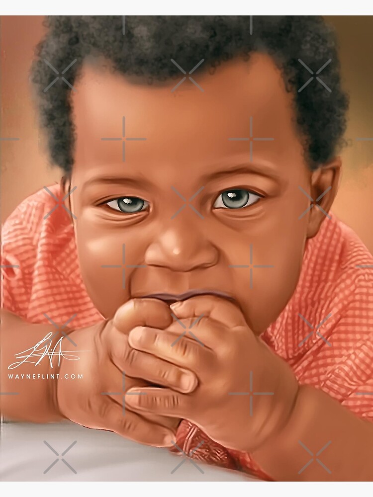 Thumbnail 3 of 3, Poster, Beautiful Black Baby #9 designed and sold by wayneflint.