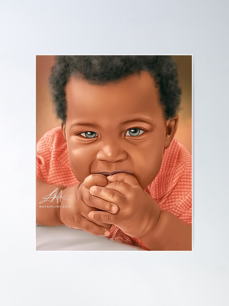 Thumbnail 2 of 3, Poster, Beautiful Black Baby #9 designed and sold by wayneflint.