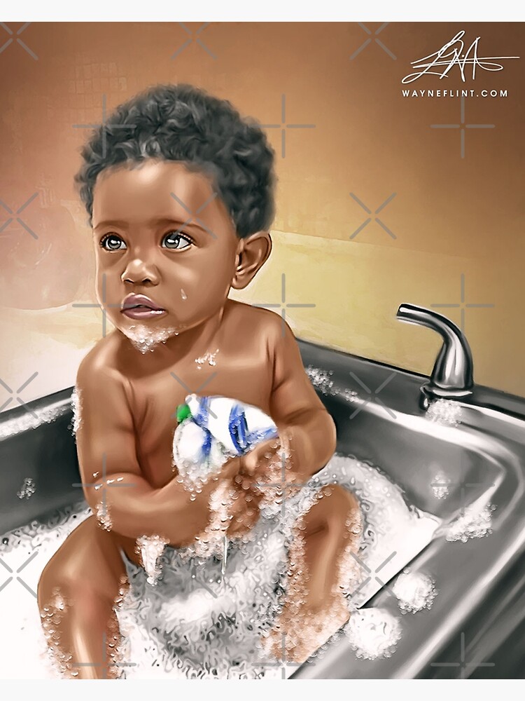Thumbnail 2 of 2, Greeting Card, Beautiful Black Baby #10 designed and sold by wayneflint.