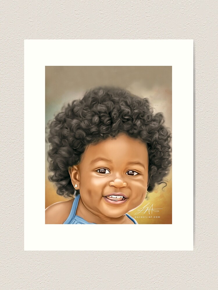 Thumbnail 2 of 3, Art Print, Beautiful Black Baby #11 designed and sold by wayneflint.