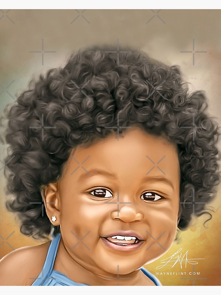 Thumbnail 3 of 3, Art Print, Beautiful Black Baby #11 designed and sold by wayneflint.