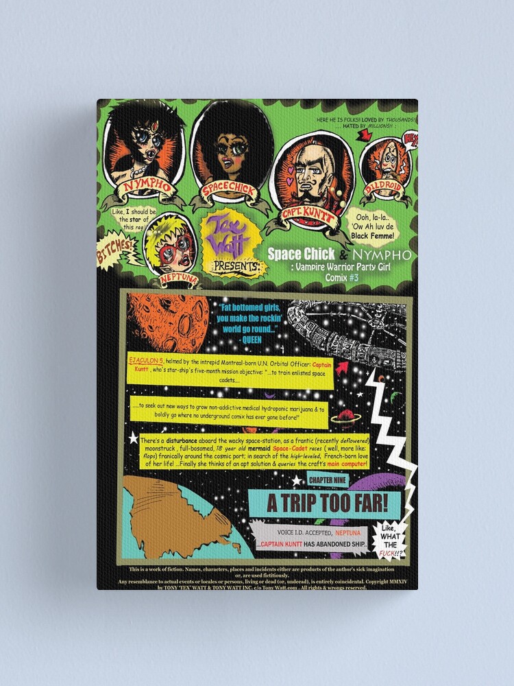 Alternate view of Page #1 of Tex Watt's WEEKLY (UNCENSORED) SUNDAY COMIX POP-ART Canvas Print