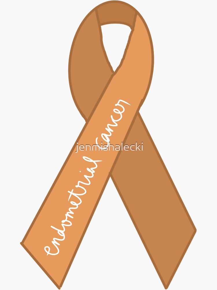 "Endometrial Cancer Awareness Ribbon " Sticker for Sale by