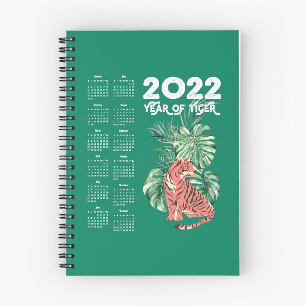 Item preview, Calendar 2022 Year of Tiger | Pink Tiger And Monstera Calendar 2022 designed and sold by DAFIN.