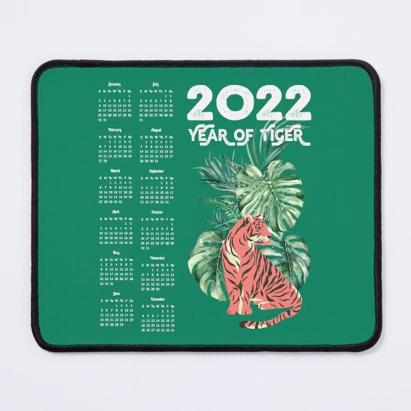 Item preview, Calendar 2022 Year of Tiger | Pink Tiger And Monstera Calendar 2022 designed and sold by DAFIN.