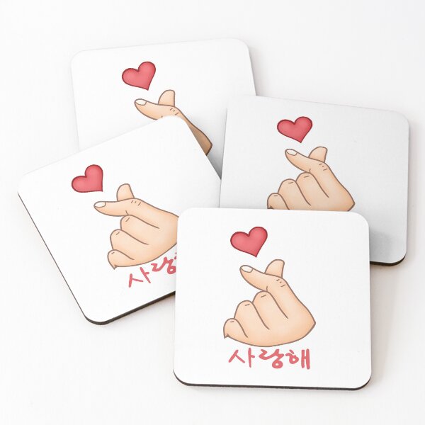Item preview, Saranghae k pop k drama finger heart Korean love designed and sold by Tanuja  Sharma.