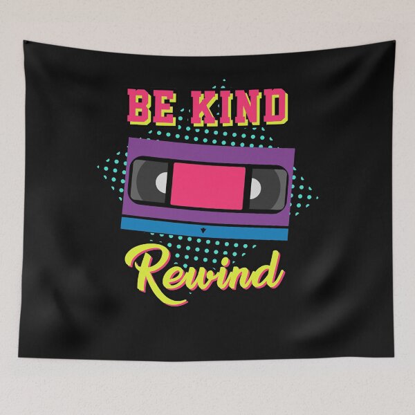 Item preview, Be Kind Rewind  80s theme gift  80s neon tshirt  rad dad shirt  80s dad  retro graphic tee  ei designed and sold by Nicholaoley.