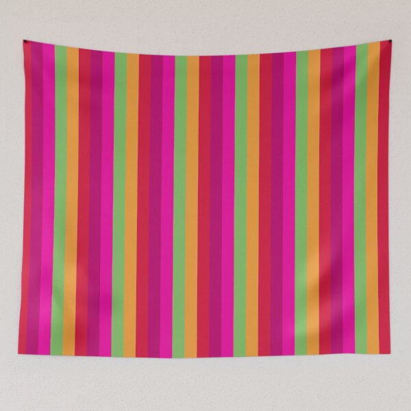 Item preview, Red Magenta Greenish Orange Vertical Five Stripes  designed and sold by LoloTrends.