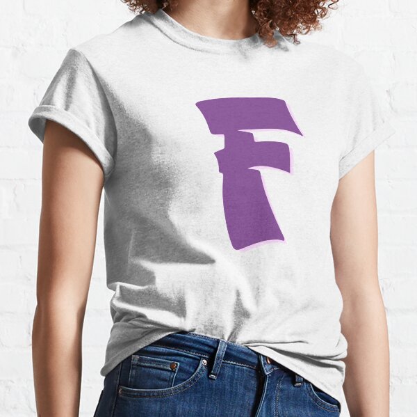 Purple Graffiti Letter F Classic T-Shirt