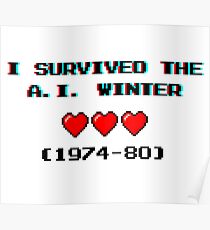 I survived the A.I. winter (8-bit 3D) Poster