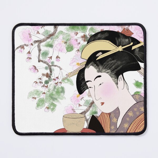 Item preview, Japanese woodblock print Okita of the Teahouse Naniwa designed and sold by ColorandColor.
