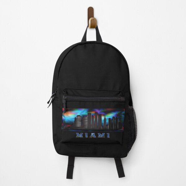 Item preview,  Miami skyline night sky with aurora borealis designed and sold by JL-Genuine.