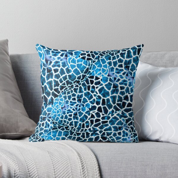 Blue and white Giraffe Print  Throw Pillow