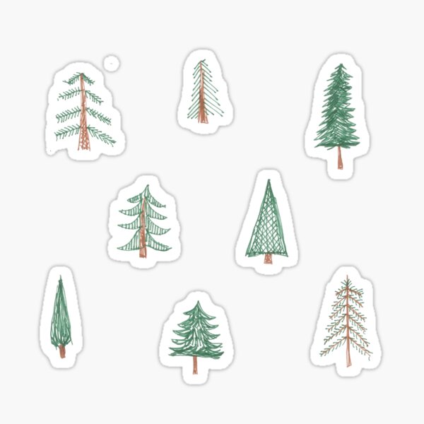 evergreen tree pattern Sticker