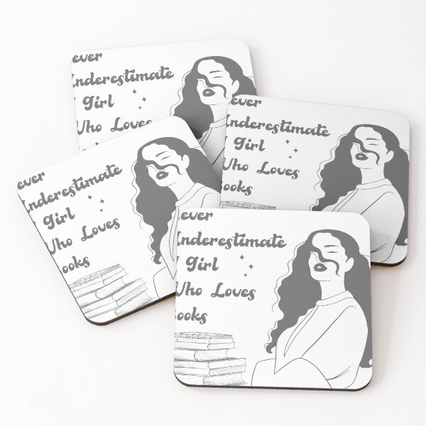 Item preview, Never Underestimate A Girl Who Loves Books gris designed and sold by yasarh.