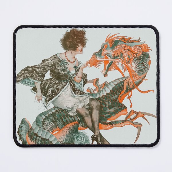 Item preview, Vintage woman riding a dragon illustration from La Vie Parisienne. designed and sold by monsterplanet.