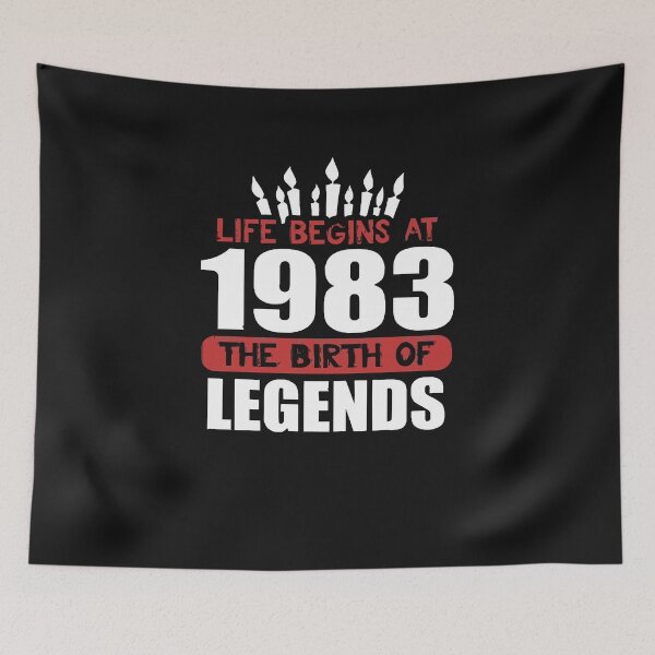 Item preview, Funny Birthday T-Shirt Life Begins at 1983 Birth of Legends T-Shirt  designed and sold by MikeJone.