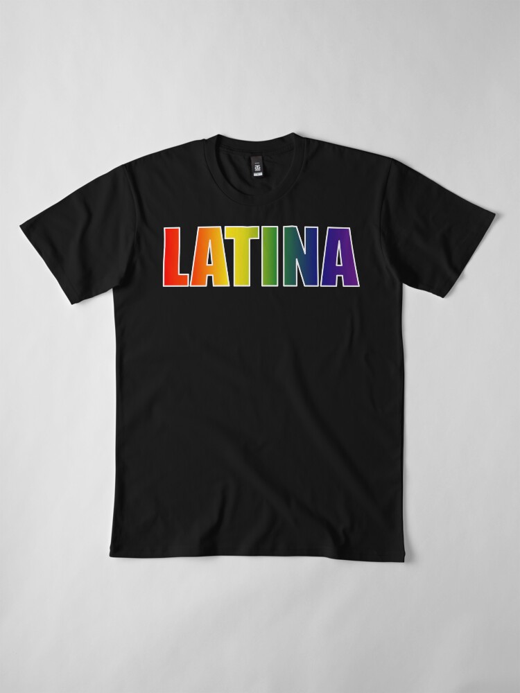 Alternate view of Latina Rainbow Text Gradient LGBT Pride Premium T-Shirt