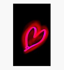 Glowing Pink-Red Valentine Heart Photographic Print