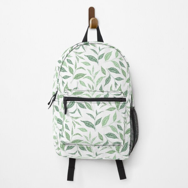 Item preview, Seamless pattern with green hand drawn tea leaves designed and sold by DarianaArt.