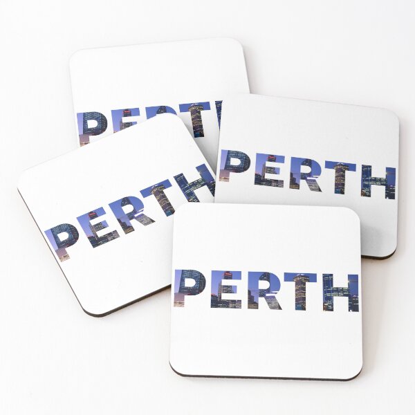 Item preview, Perth Block Writing with City Skyline designed and sold by sticker-vault.