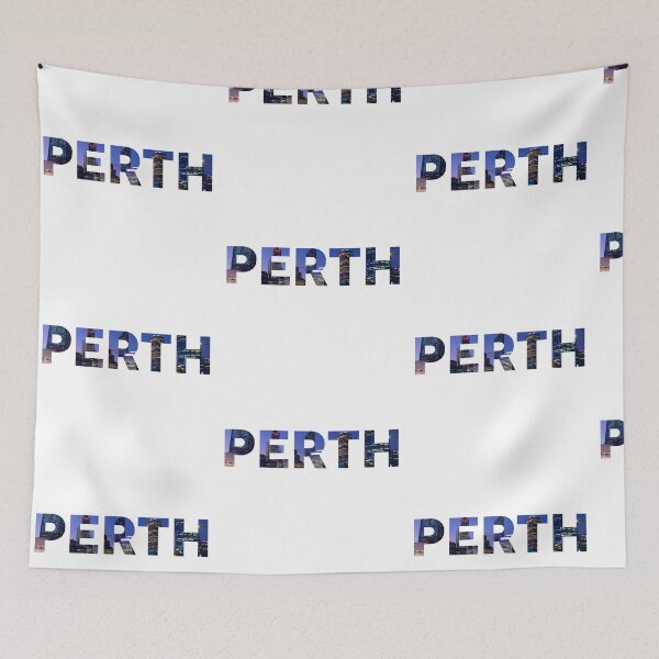 Item preview, Perth Block Writing with City Skyline designed and sold by sticker-vault.