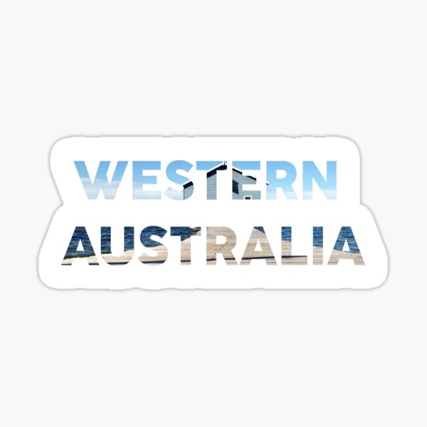 Item preview, Western Australia with Boat Shed Background designed and sold by sticker-vault.