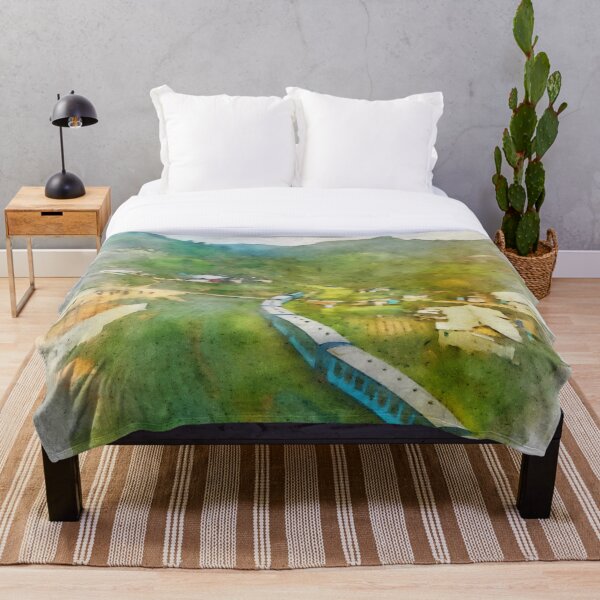 Item preview, Tren pasando por un poblado. Acuarela digital designed and sold by Vivid Studio.