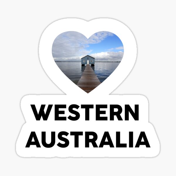Item preview, Western Australia Heart with Boat Shed  designed and sold by sticker-vault.