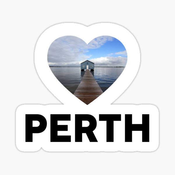 Item preview, Perth Heart with Boat Shed  designed and sold by sticker-vault.