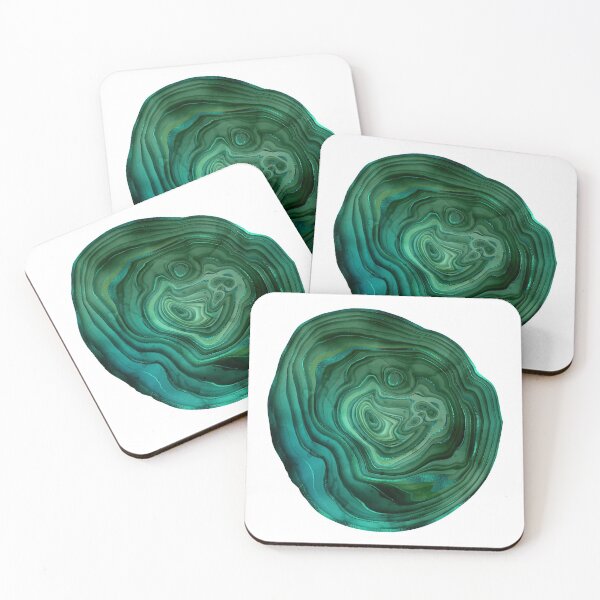 Item preview, Emerald green agate stone watercolor designed and sold by Orianah.