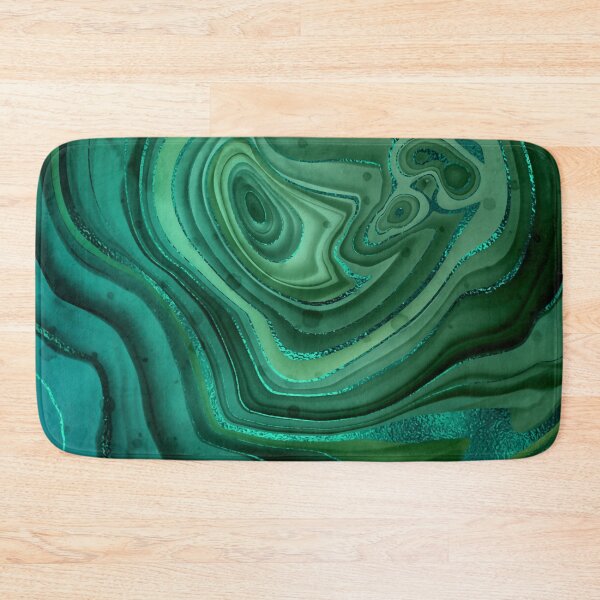 Item preview, Emerald green agate stone watercolor designed and sold by Orianah.