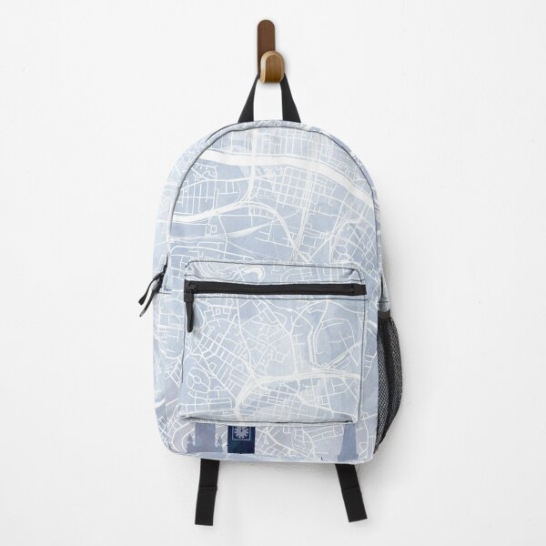Item preview, Glasgow Skyline & Map Watercolor Navy Blue, Print by Zouzounio Art designed and sold by zouzounioart.