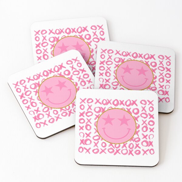 Item preview, Preppy Pink and Gold XO Smiley Face designed and sold by brookiecookie37.