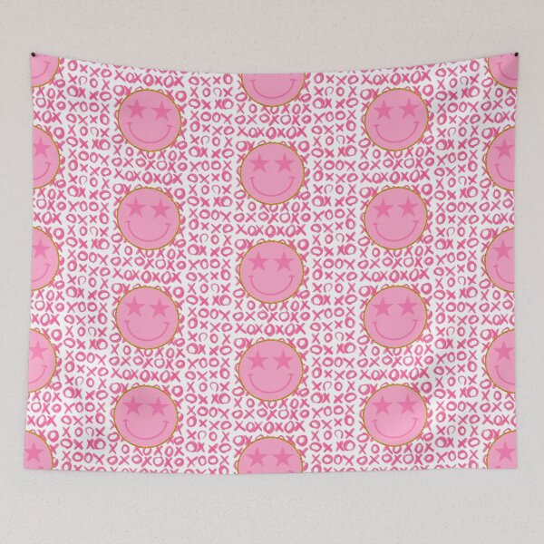 Item preview, Preppy Pink and Gold XO Smiley Face designed and sold by brookiecookie37.