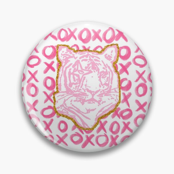 Item preview, Preppy Pink and Gold XO Tiger designed and sold by brookiecookie37.