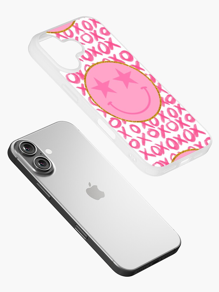 Preppy Pink and Gold XO Smiley Face