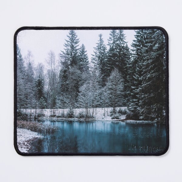 Item preview, Snowy Fir Trees Next to A Frozen Lake in Winter designed and sold by ONORMAL.